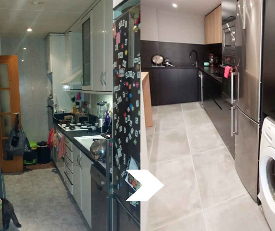 Reforma de cocina: antes y después